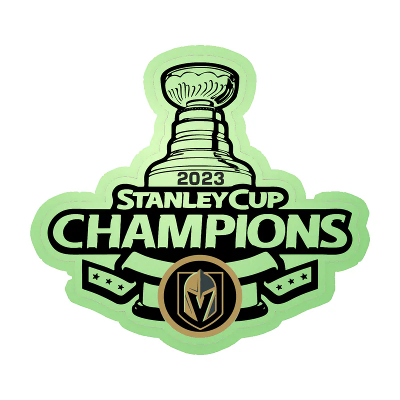 Vegas Golden Knights - 2023 Stanley Cup Champions - Glow in the Dark Vinyl Sticker - Custom Size
