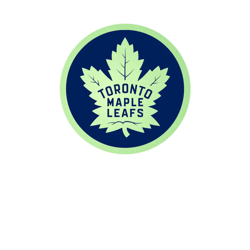 Toronto Maple Leafs - Dark Blue With White Leaf - Glow in the Dark Vinyl Sticker - Custom Size