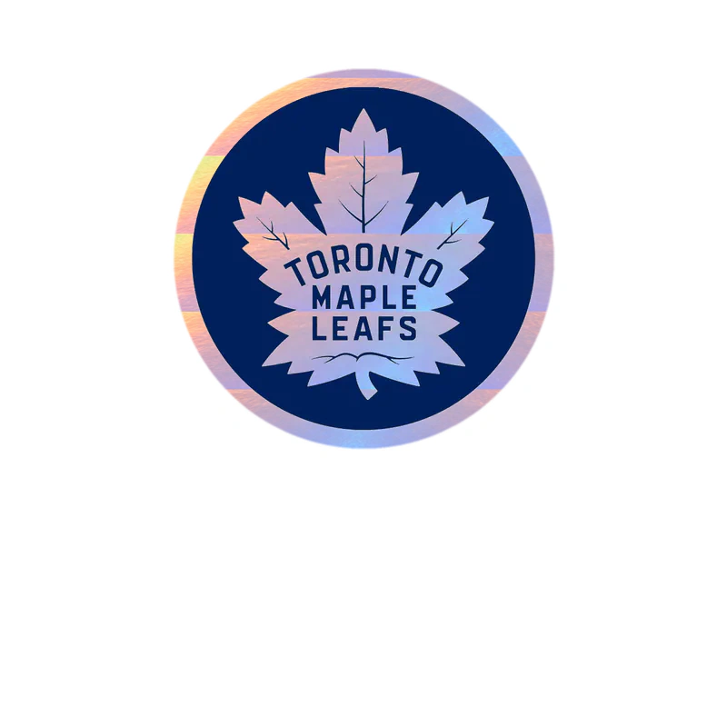 Toronto Maple Leafs - Dark Blue With White Leaf - Holographic Vinyl Sticker - Custom Size