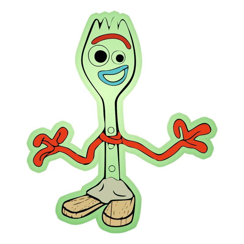 Toy Story Forky Glow in the Dark Vinyl Sticker - Custom Size