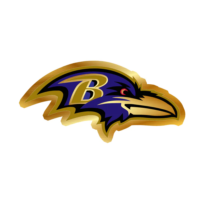 Baltimore Ravens - Image 14 - Gold Chrome Vinyl Sticker - Custom Size