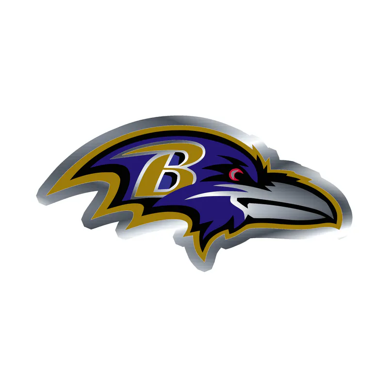 Baltimore Ravens - Image 14 - Silver Chrome Vinyl Sticker - Custom Size