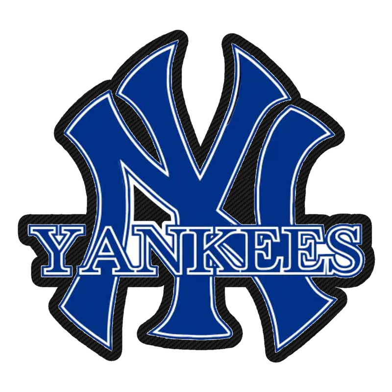 New York Yankees - Blue NY With Yankees - Carbon Fiber Vinyl Sticker - Custom Size