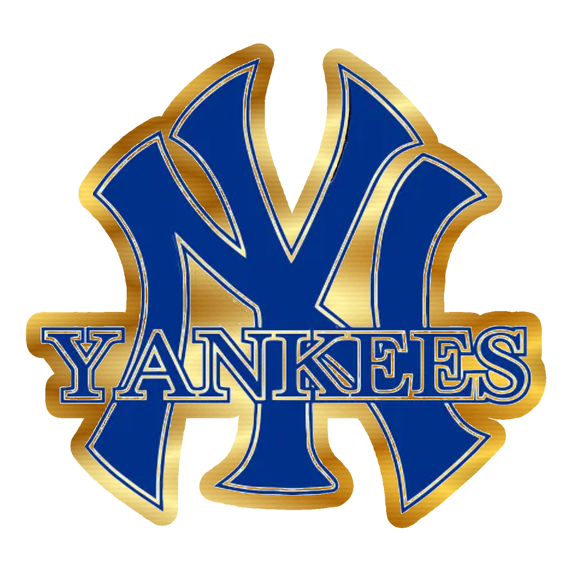 New York Yankees - Blue NY With Yankees - Gold Chrome Vinyl Sticker - Custom Size