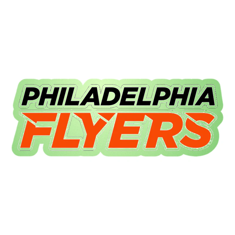 Philadelphia Flyers - Name - Glow in the Dark Vinyl Sticker - Custom Size