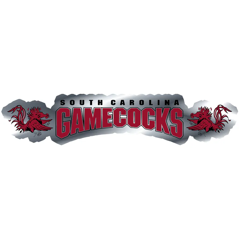 South Carolina Gamecocks - Image 2 - Silver Chrome Vinyl Sticker - Custom Size