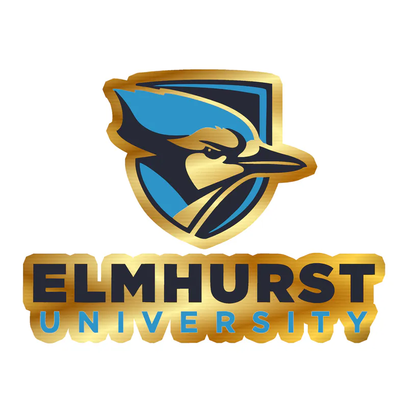 Elmhurst University Gold Chrome Vinyl Decal - Custom Size