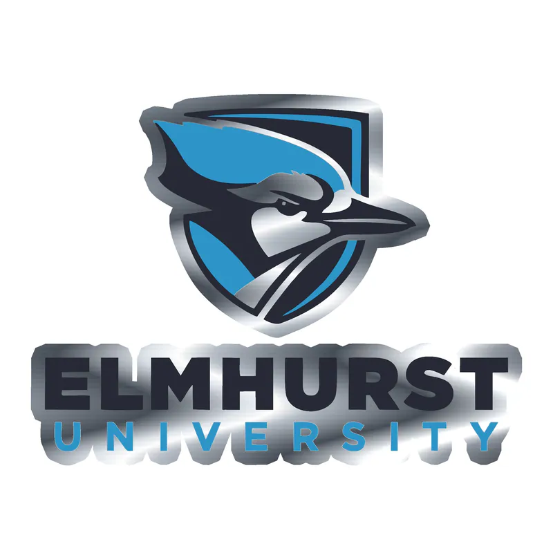 Elmhurst University Silver Chrome Vinyl Decal - Custom Size