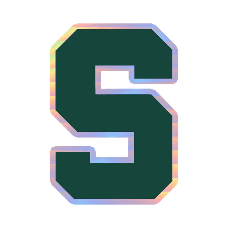 Michigan State Spartans - S - Holographic Vinyl Decal - Custom Size