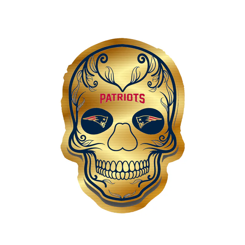 New England Patriots - Image 1 - Gold Chrome Vinyl Sticker - Custom Size