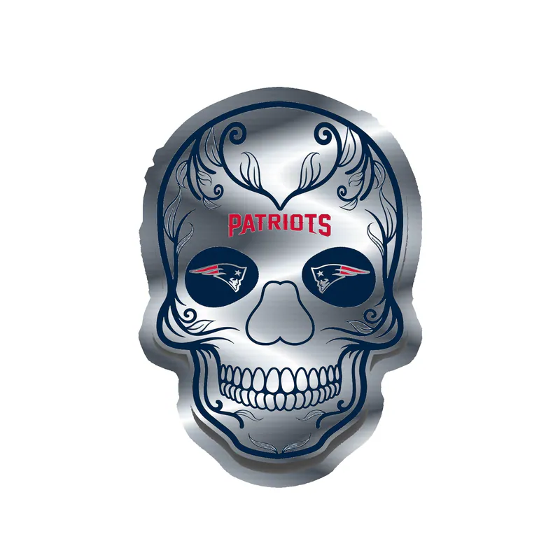 New England Patriots - Image 1 - Silver Chrome Vinyl Sticker - Custom Size