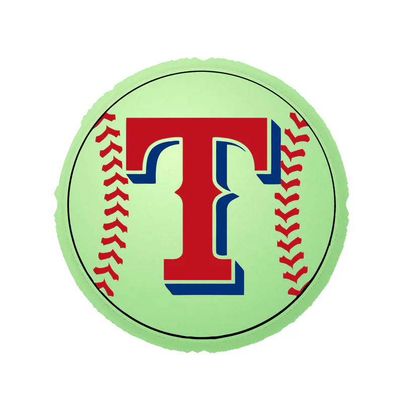 Texas Rangers - Baseball With T - Glow in the Dark Vinyl Sticker - Custom Size
