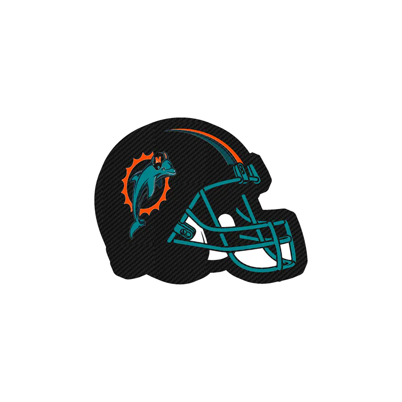 Miami Dolphins - Helmet - Carbon Fiber Vinyl Sticker - Custom Size