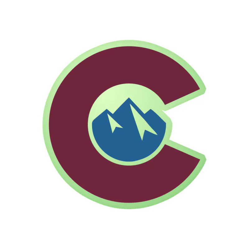 Colorado Avalanche - C With Mountain - Glow in the Dark Vinyl Sticker - Custom Size