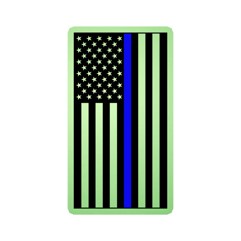 Blue Line American Flag Glow in the Dark Vinyl Decal - custom size