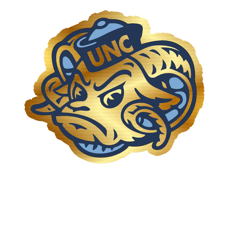 North Carolina Tar Heels - Image 5 - Gold Chrome Vinyl Decal - Custom Size
