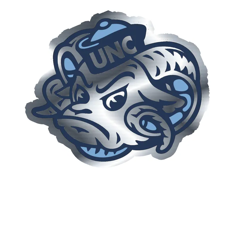 North Carolina Tar Heels - Image 5 - Silver Chrome Vinyl Decal - Custom Size