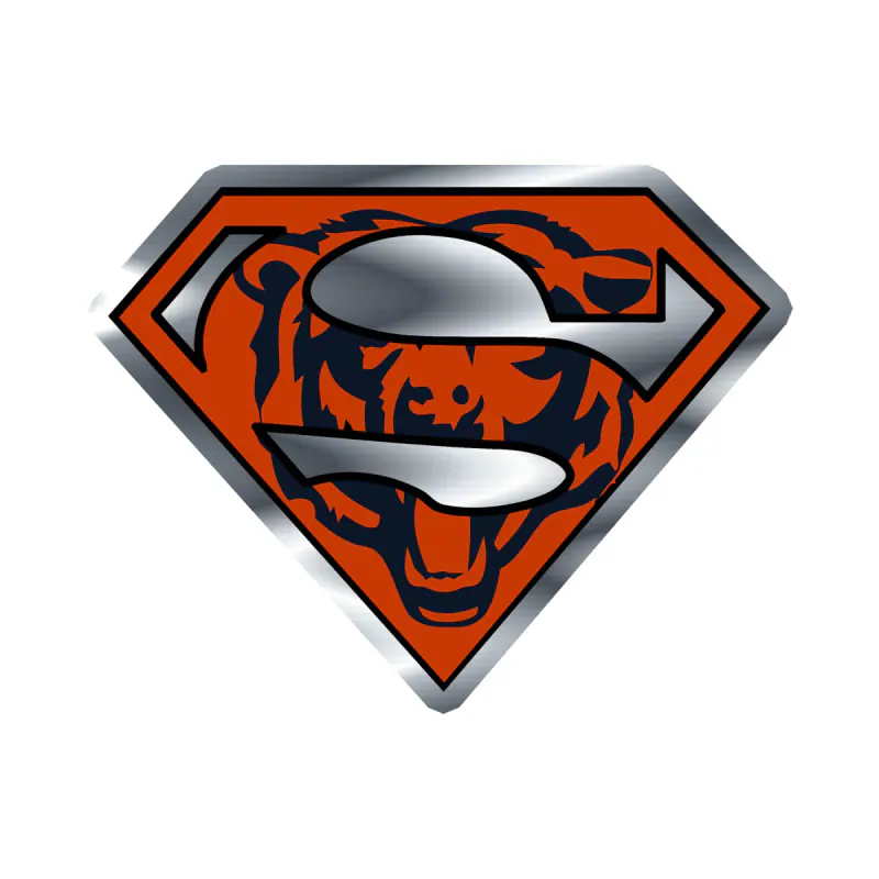 Chicago Bears - Bear Head - Image 10 - Silver Chrome Vinyl Sticker - Custom Size