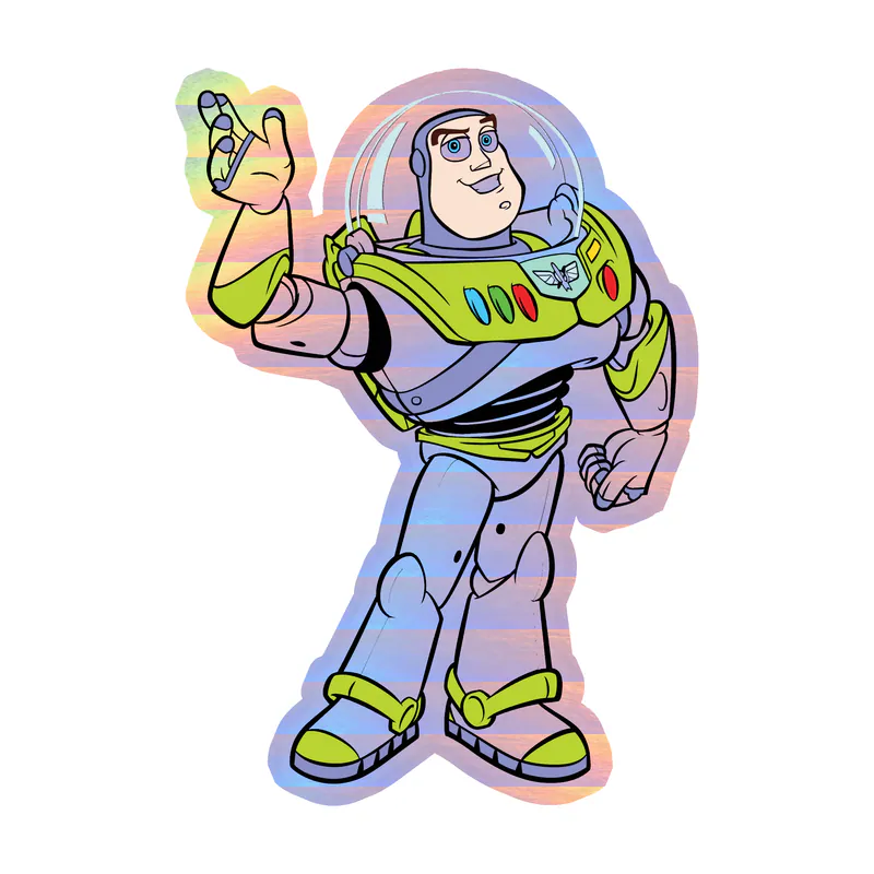 Toy Story Buzz Lightyear Holographic Vinyl Sticker - Custom Size
