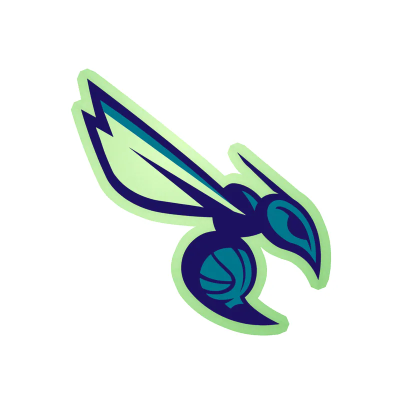Charlotte hornets - Hornet Side- Glow in the Dark Vinyl Sticker - Custom Size