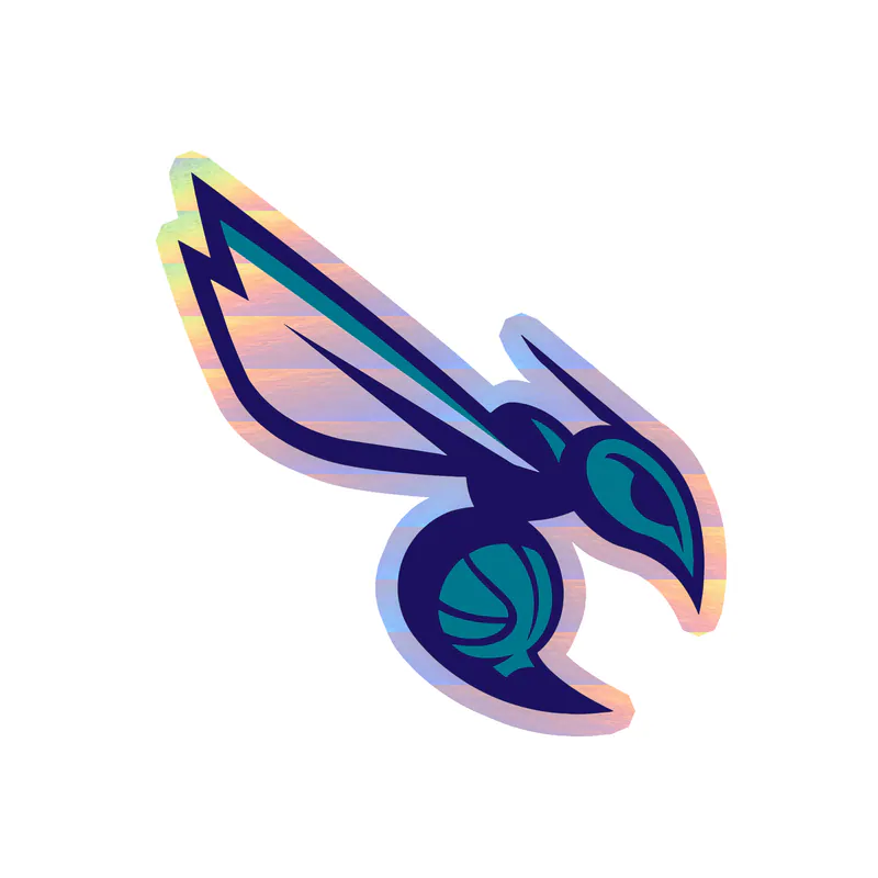 Charlotte hornets - Hornet Side- Holographic Vinyl Sticker - Custom Size