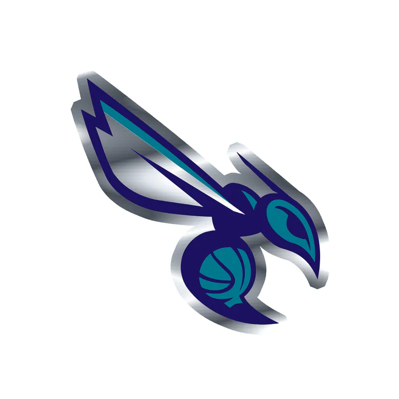 Charlotte hornets - Hornet Side- Silver Chrome Vinyl Sticker - Custom Size