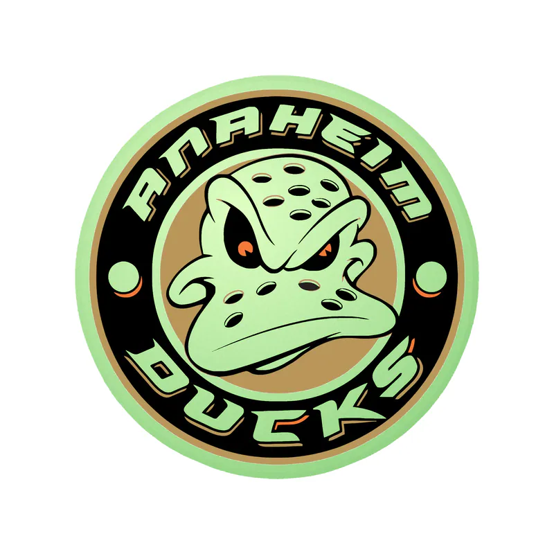 Anaheim Ducks - Circle With Name - Glow in the Dark Vinyl Sticker - Custom Size