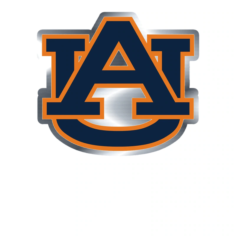 Auburn Tigers - Image 2 - Silver Chrome Vinyl Decal - Custom Size