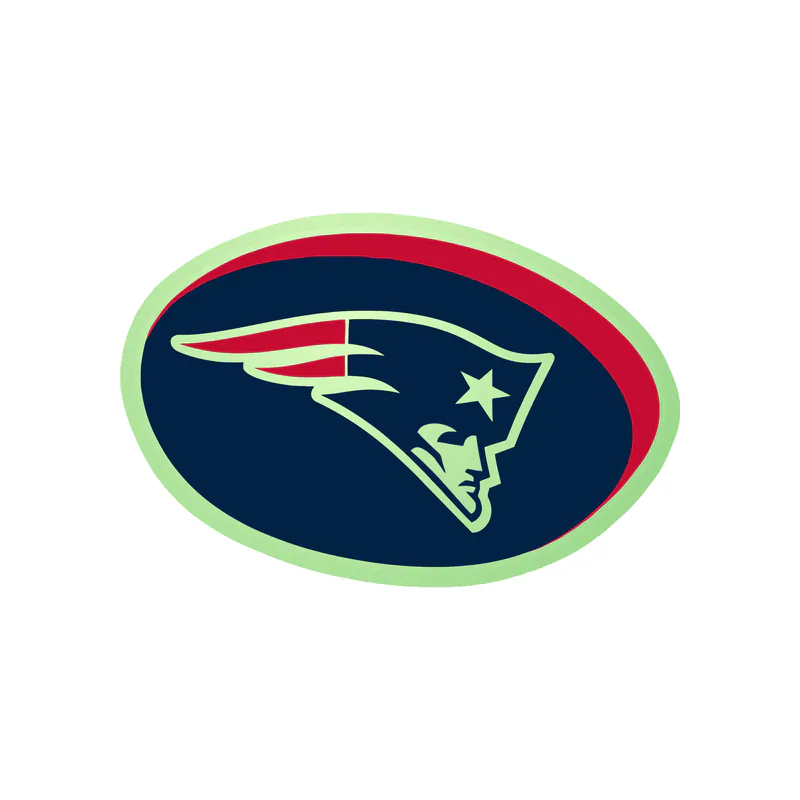 New England Patriots - Oval With Head - Glow in the Dark Vinyl Sticker - Custom Size