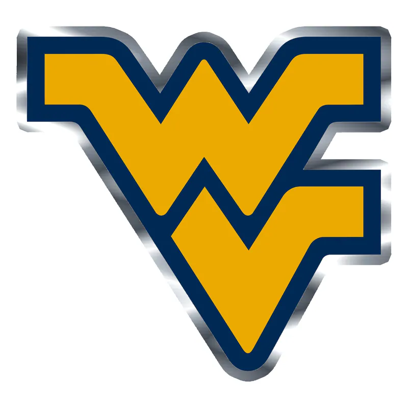 West Virginia Mountaineers - Image 1 - Silver Chrome Vinyl Decal - Custom Size