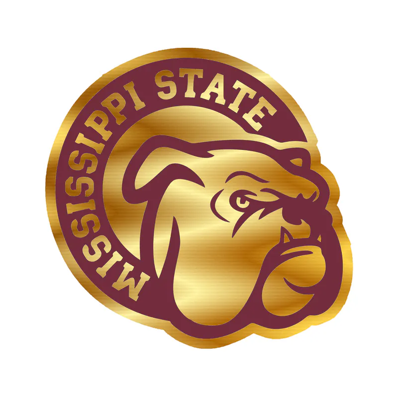 Mississippi State Bulldogs - Image 5 - Gold Chrome Vinyl Decal - Custom Size