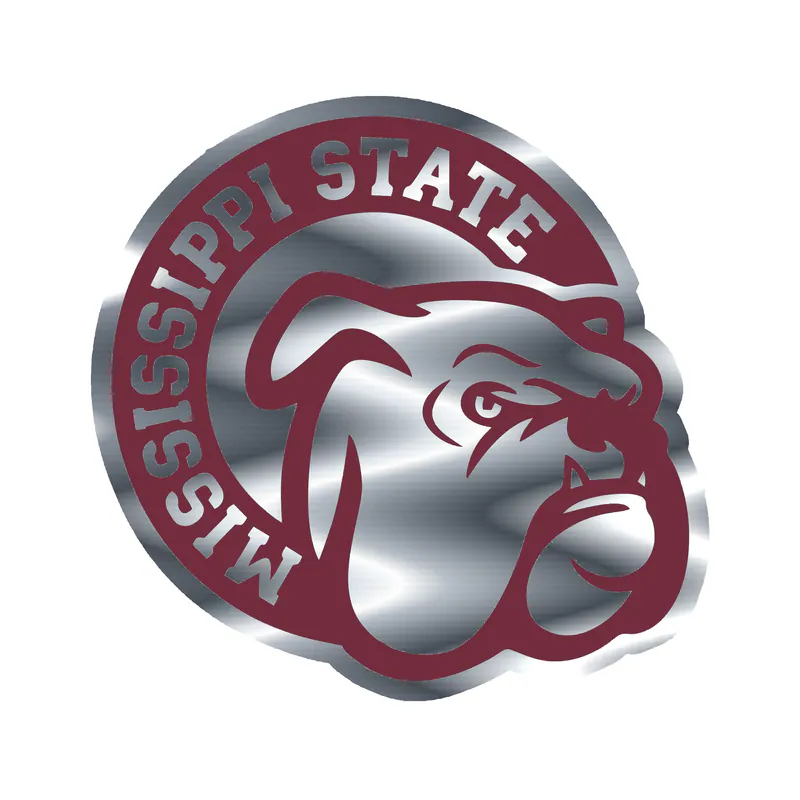 Mississippi State Bulldogs - Image 5 - Silver Chrome Vinyl Decal - Custom Size