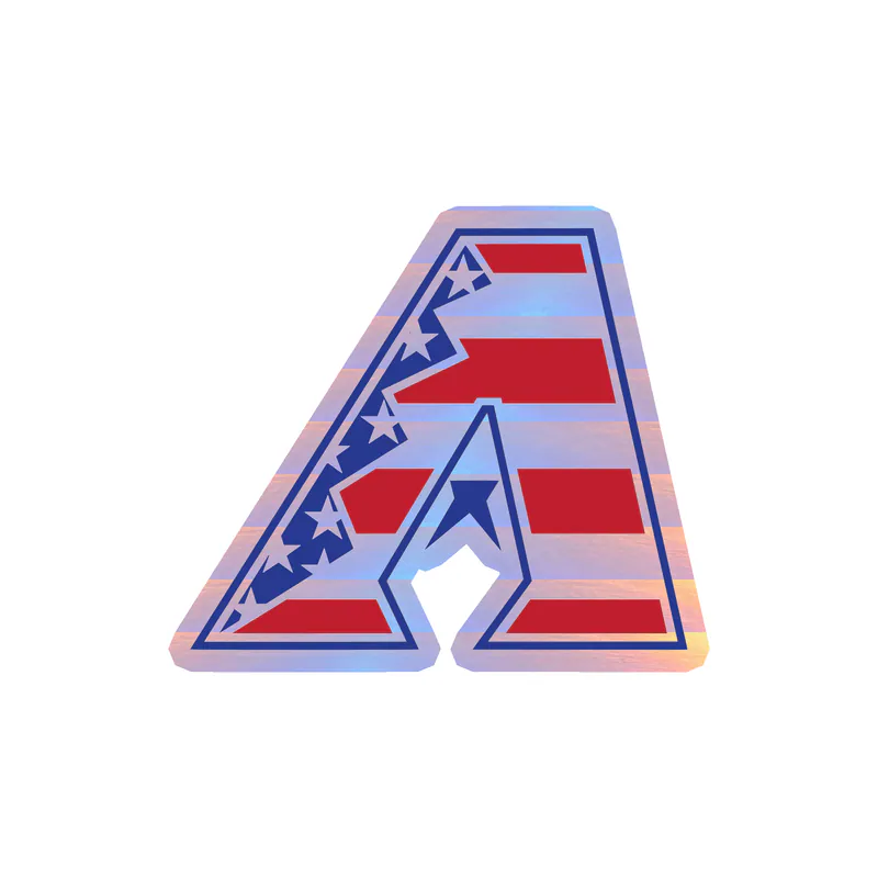 Arizona Diamondbacks - American Flag A - Holographic Vinyl Sticker - Custom Size