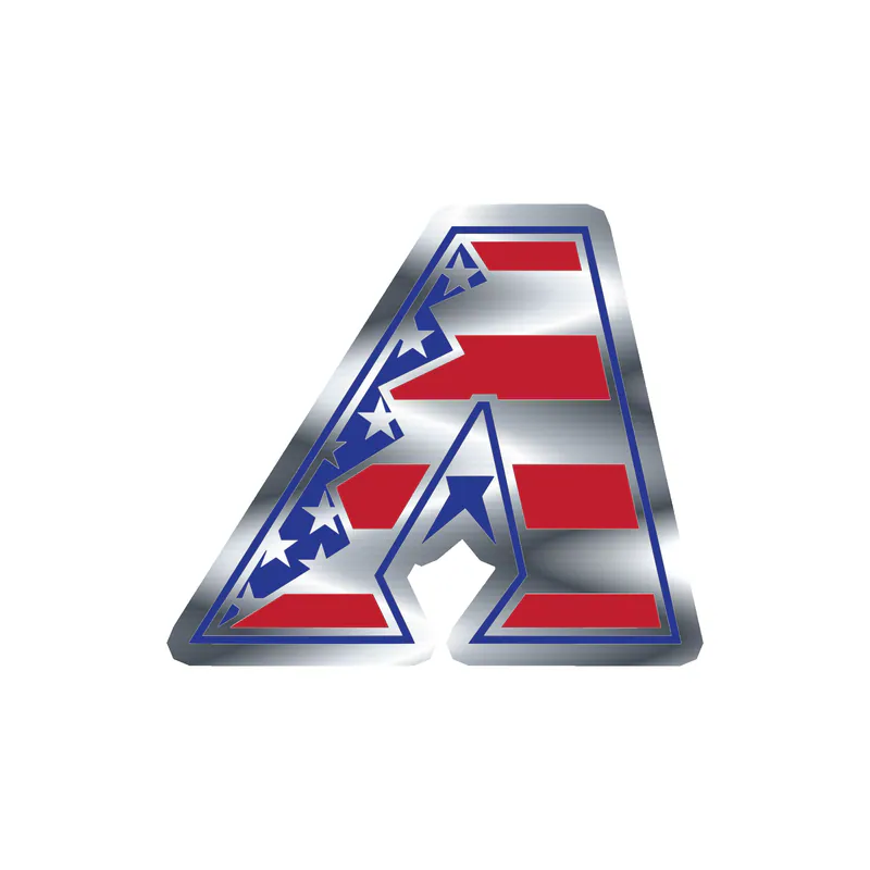Arizona Diamondbacks - American Flag A - Silver Chrome Vinyl Sticker - Custom Size
