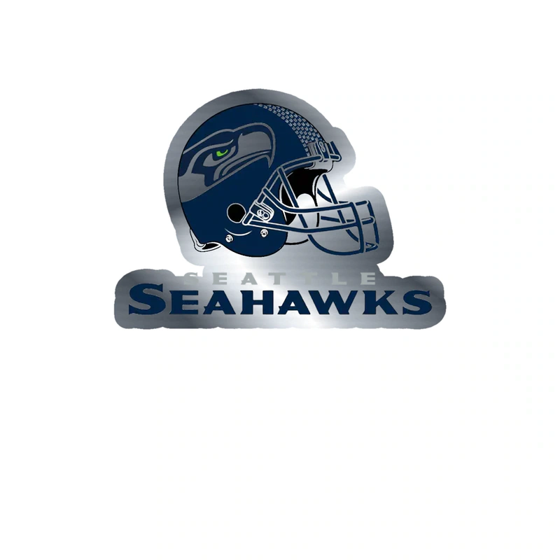 Seattle Seahawks - Image 6 - Silver Chrome Vinyl Sticker - Custom Size