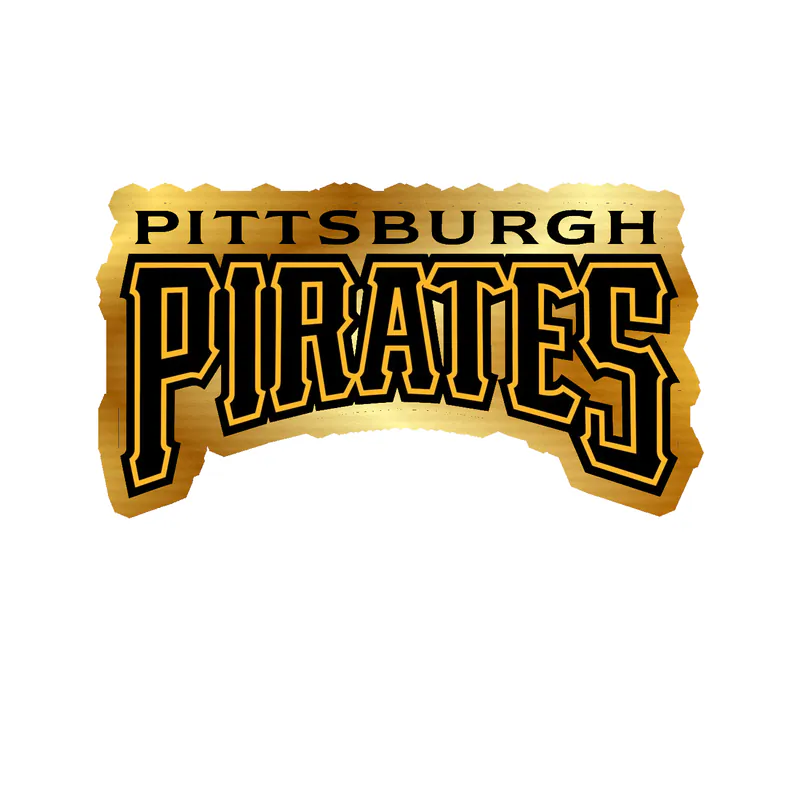 Pittsburgh Pirates - Name - Gold Chrome Vinyl Sticker - Custom Size