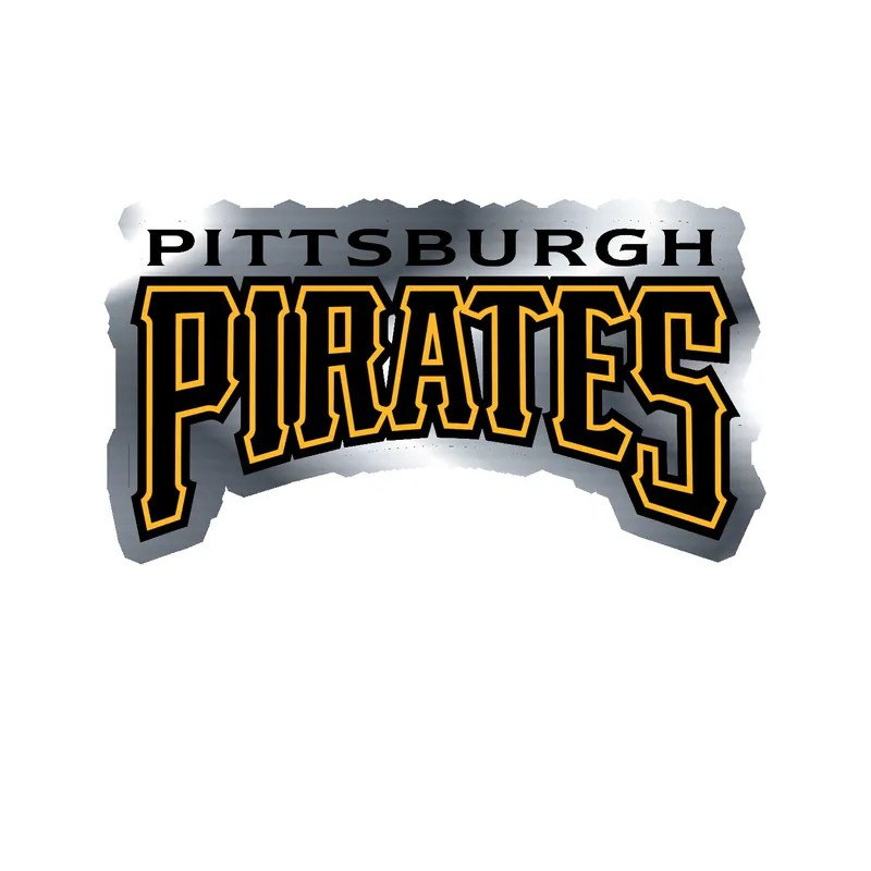 Pittsburgh Pirates - Name - Silver Chrome Vinyl Sticker - Custom Size