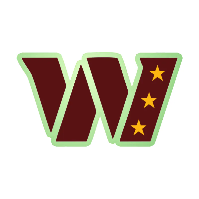 Washington Commanders - Burgundy W- Glow in the Dark Vinyl Sticker - Custom Size