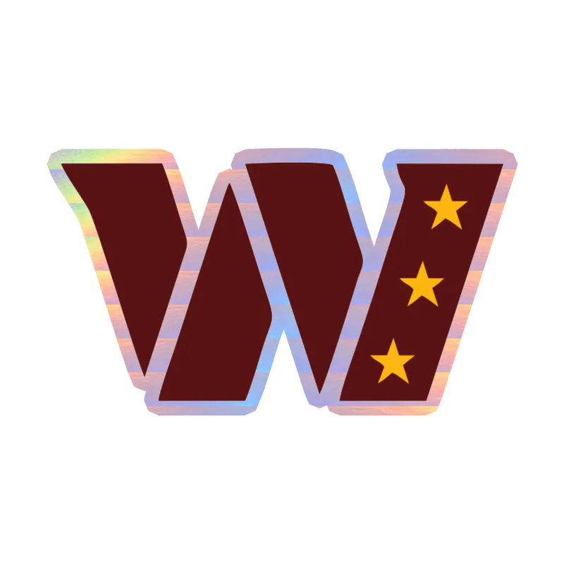 Washington Commanders - Burgundy W- Holographic Vinyl Sticker - Custom Size