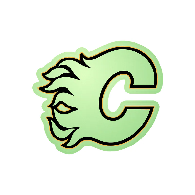 Calgary Flames - White C - Glow in the Dark Vinyl Sticker - Custom Size