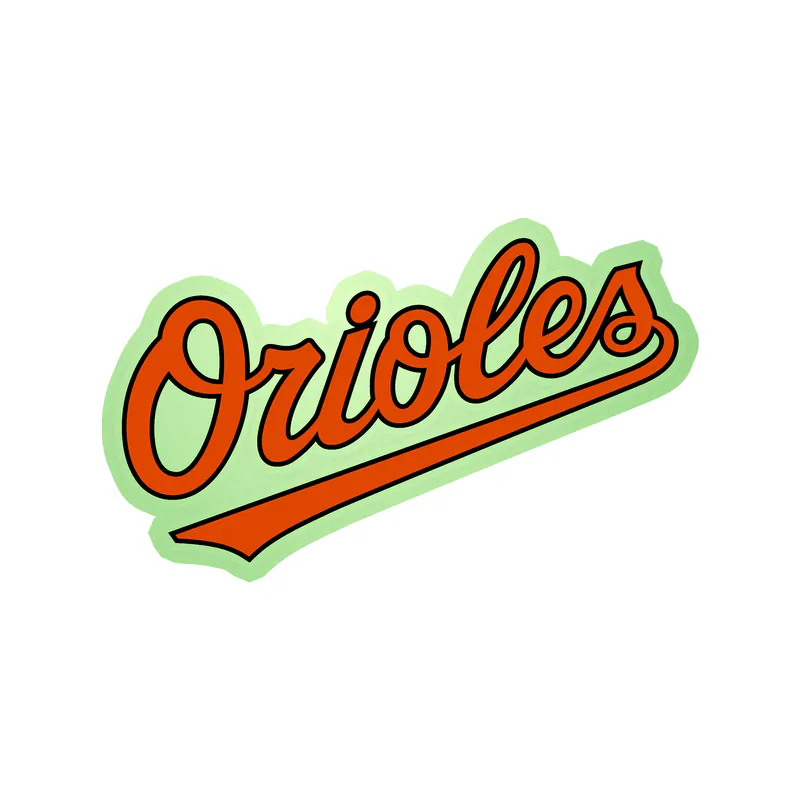 Baltimore Orioles - Orioles - Glow in the Dark Vinyl Sticker - Custom Size