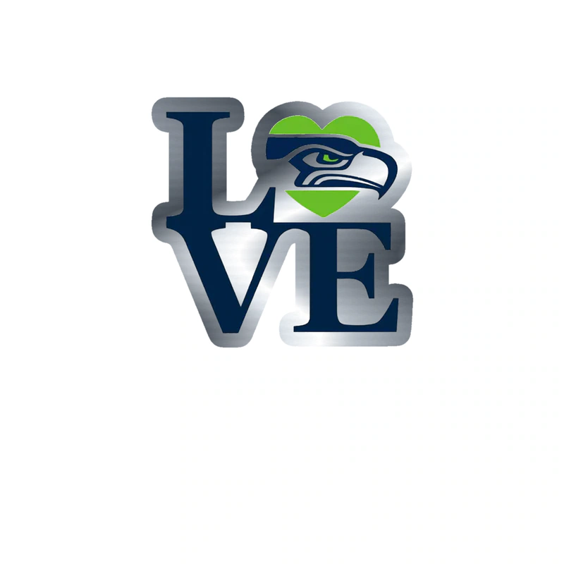 Seattle Seahawks - Image 15 - Silver Chrome Vinyl Sticker - Custom Size