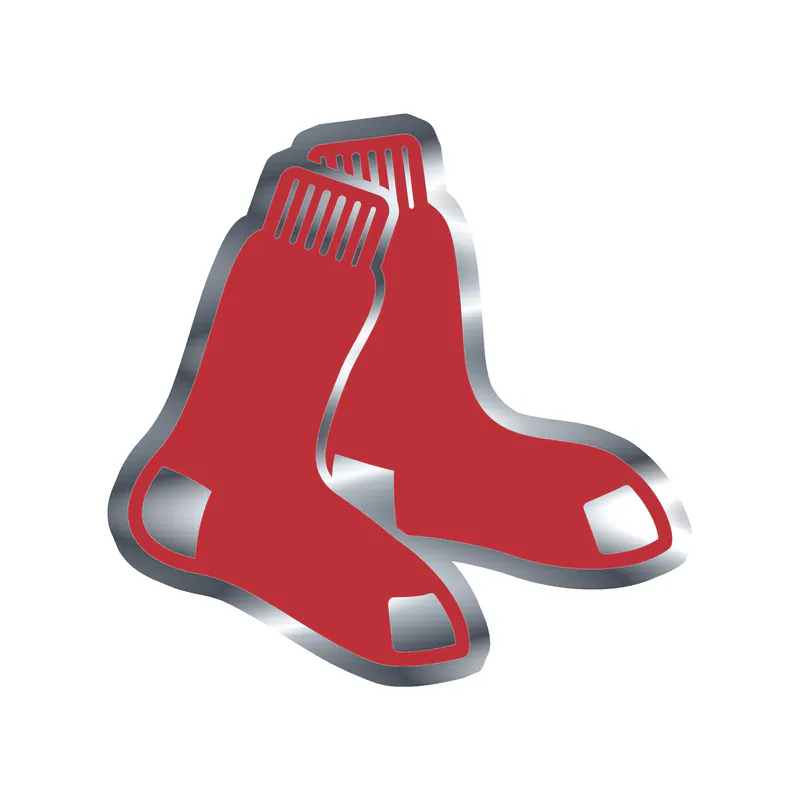 Boston Red Sox - Red Socks - Silver Chrome Vinyl Sticker - Custom Size