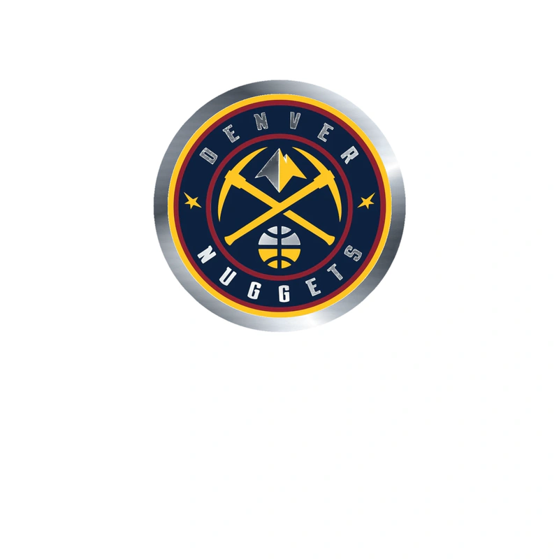 Denver Nuggets - Image 1 - Silver Chrome Vinyl Sticker - Custom Size