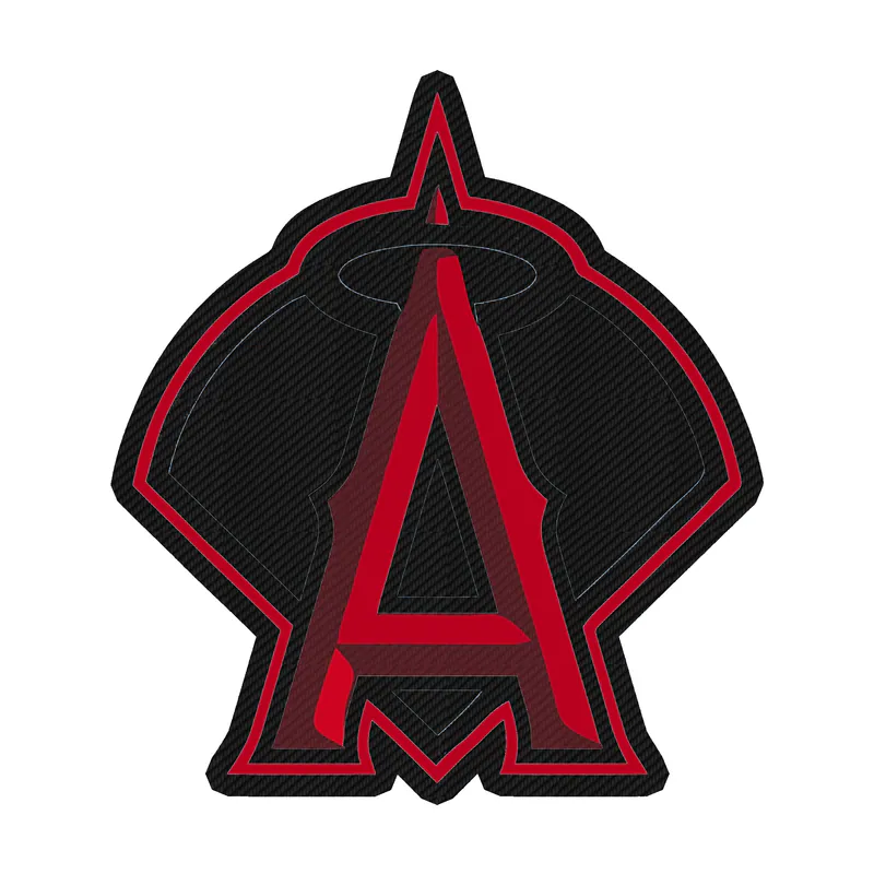 Los Angeles Angels - A With Plate - Carbon Fiber Vinyl Sticker - Custom Size