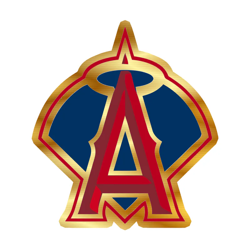 Los Angeles Angels - A With Plate - Gold Chrome Vinyl Sticker - Custom Size