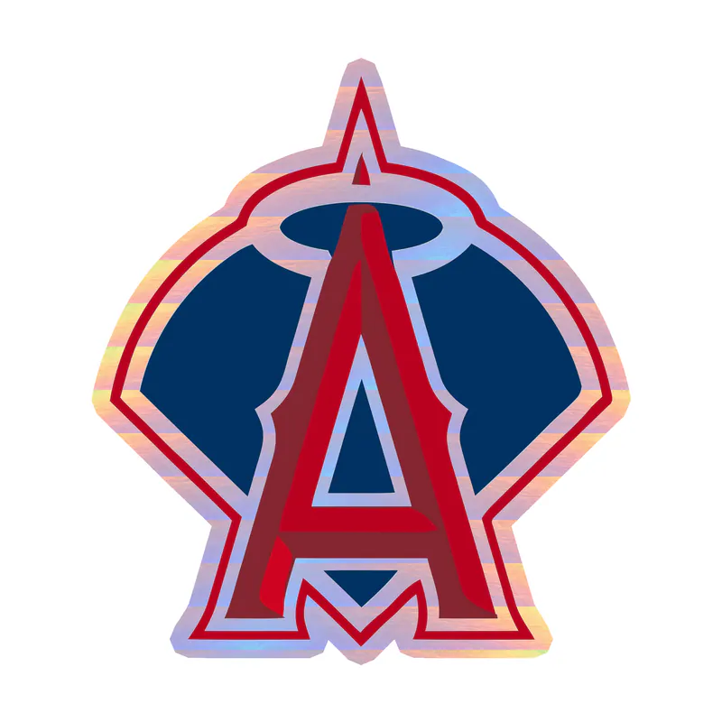 Los Angeles Angels - A With Plate - Holographic Vinyl Sticker - Custom Size