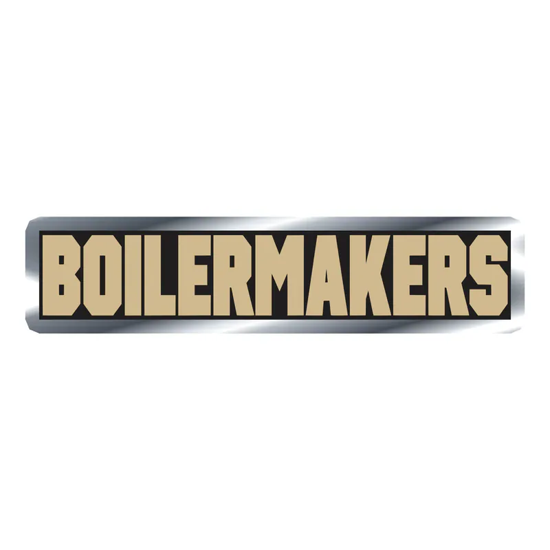 Purdue Boilermakers - Image 2 - Silver Chrome Vinyl Sticker - Custom Size