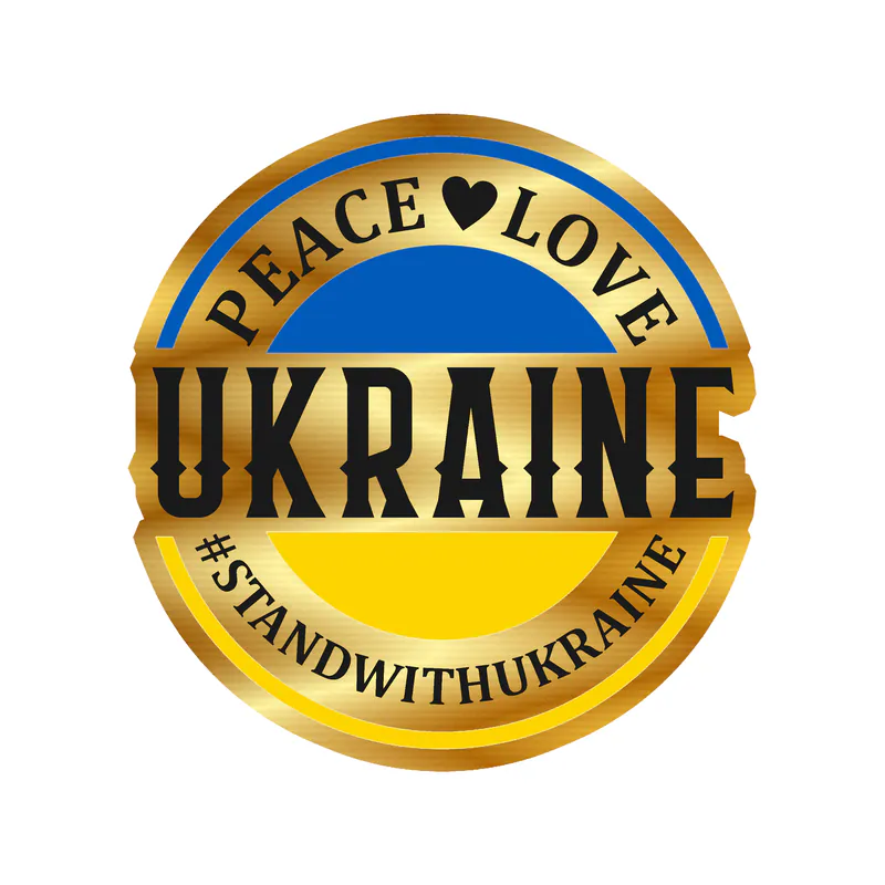 Ukraine Gold Chrome Vinyl Decal - custom size