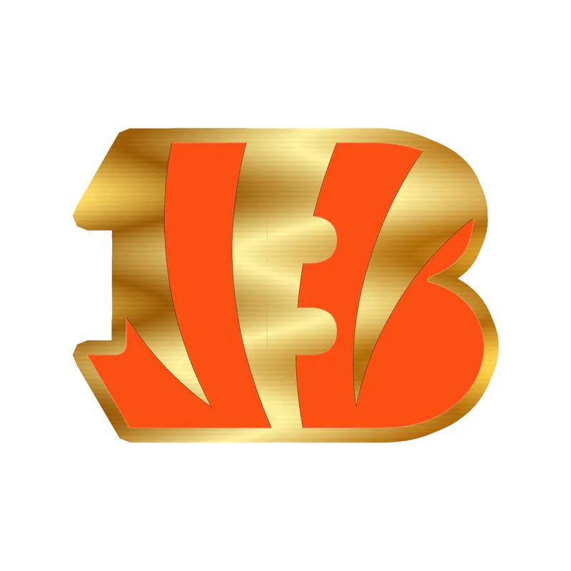 Cincinnati Bengals - B - Gold Chrome Vinyl Sticker - Custom Size